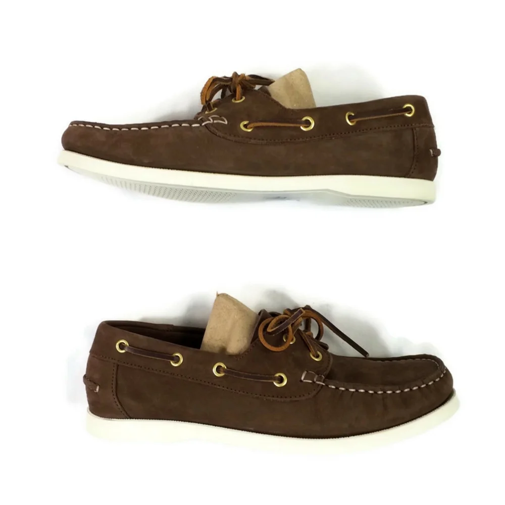 Boden Brown Nubuck Leather Slip-On Boat Shoe Loafers Mens Size 43, US 11